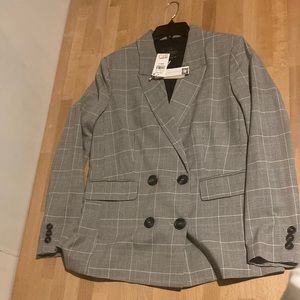 Women’s Sanctuary oversized blazer black and white plaid size S double breasted